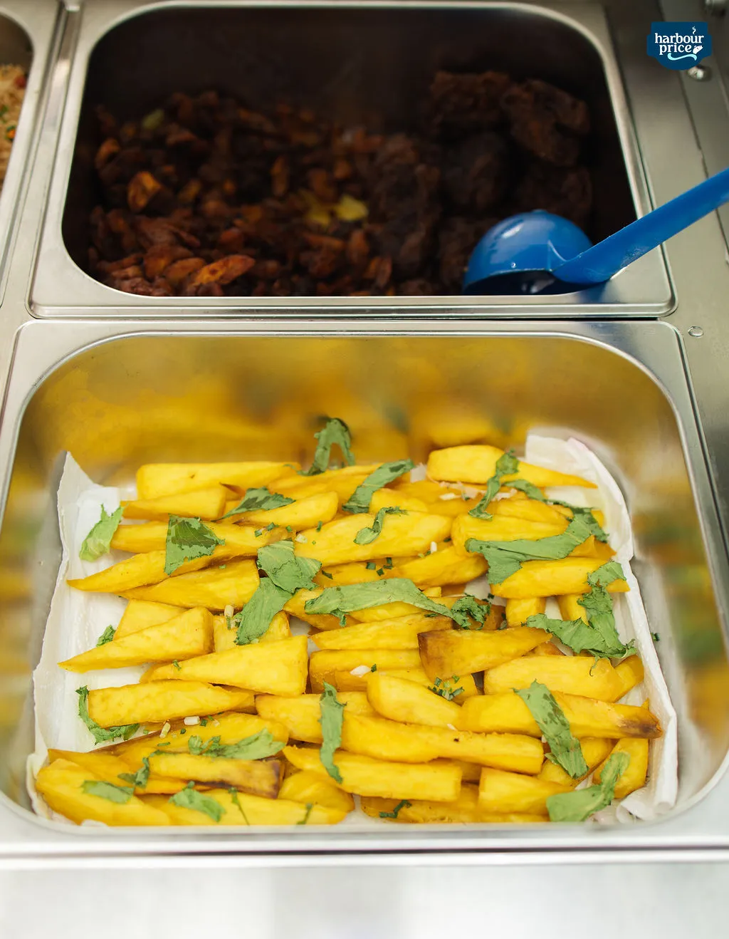 A tray of fried ripe plantain