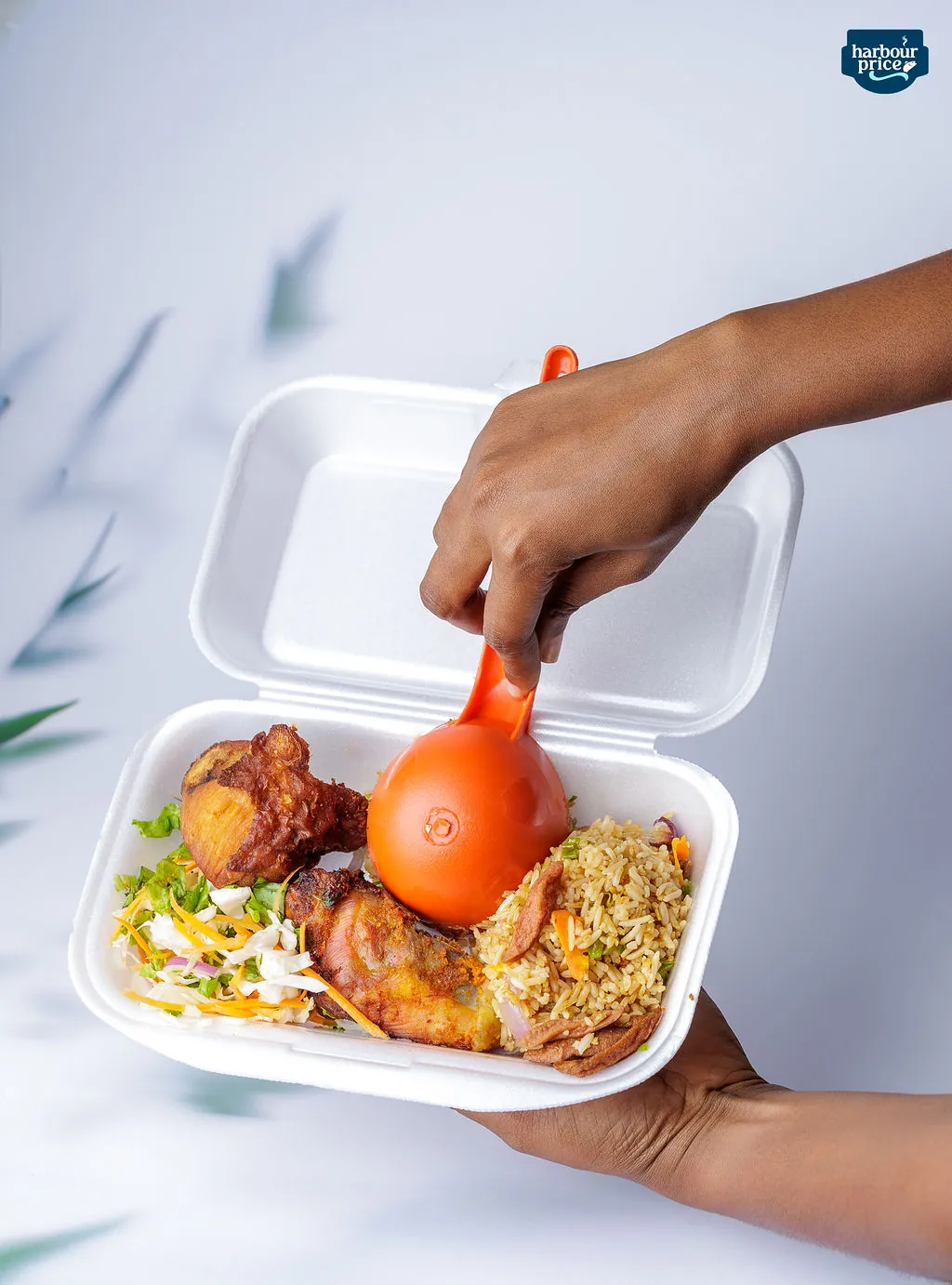A pack of fried rice from the Harbour Price Hot Meals counter